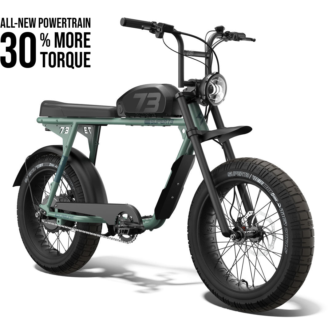 Front view of the SUPER73-S2 Laguna ebike in Agave Green. @color_agave green