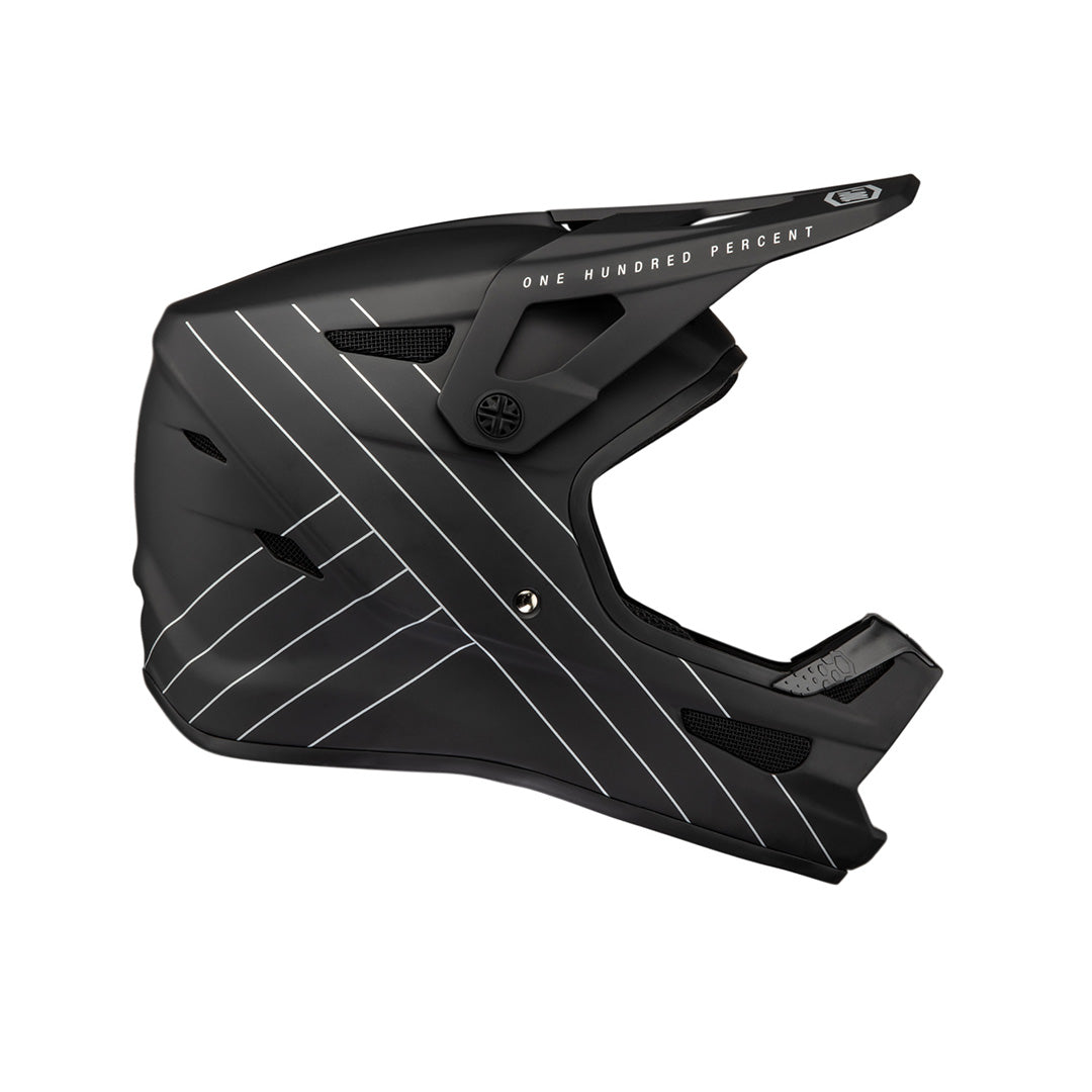 Side profile view of 100% STATUS Helmet - Black