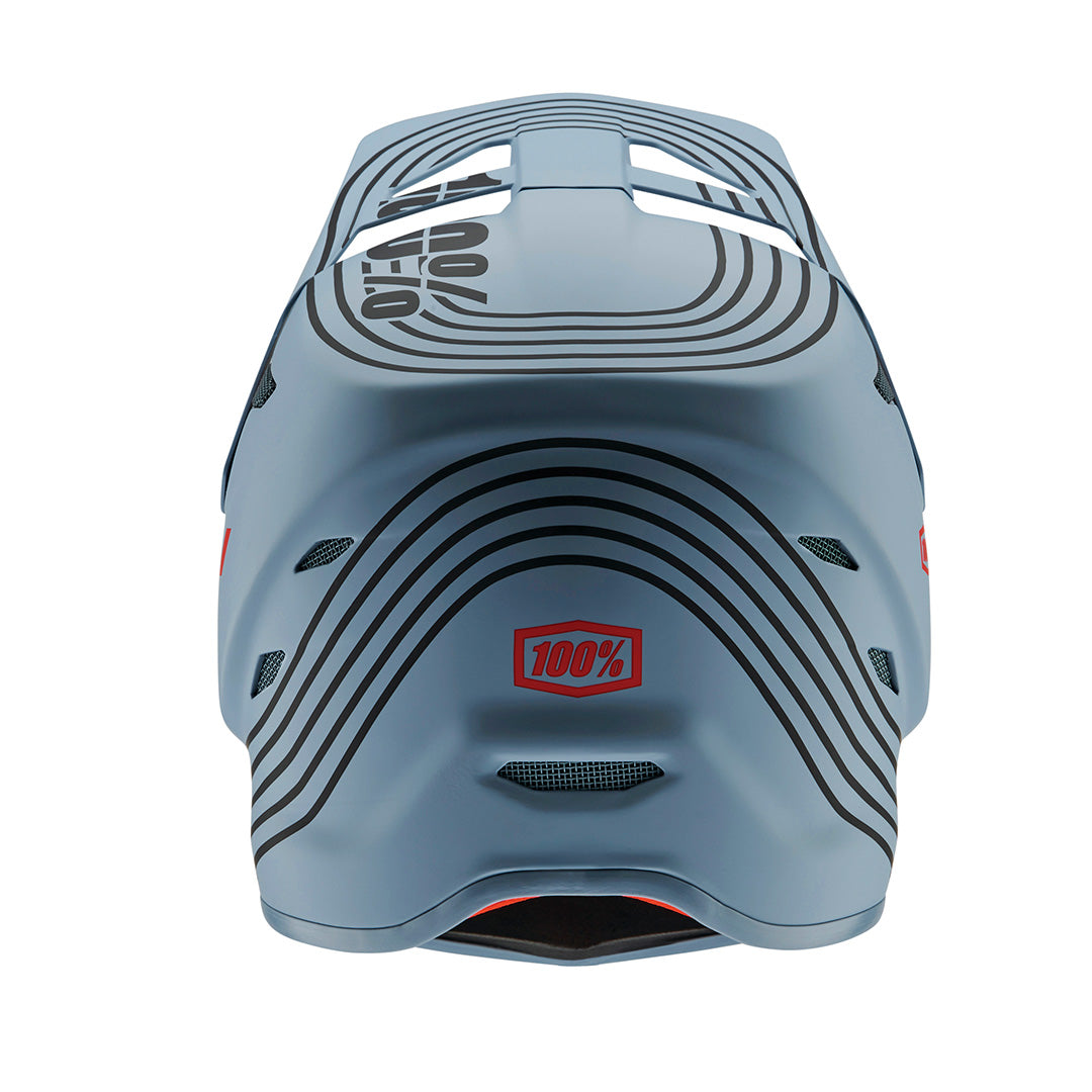 Rear view of  100% STATUS Helmet - Caltec/Gray