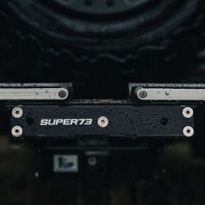SUPER73 branding on the 1UP USA x SUPER73 Bike Rack