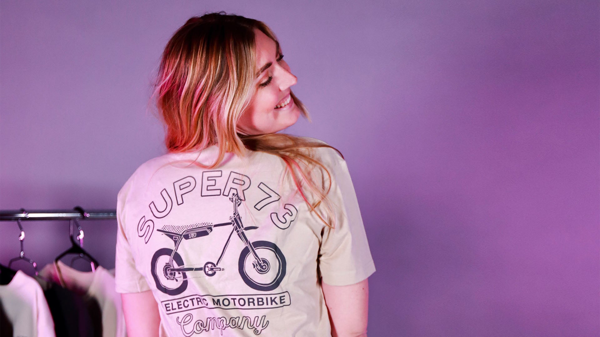 Lifestyle image of SUPER73 squad member wearing the new tee