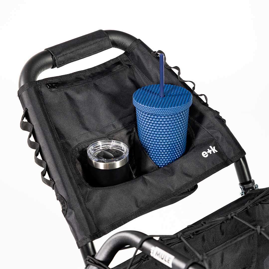 Earth+Kin Ebike Trailer Storage Caddy in use