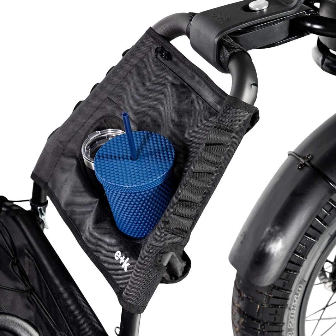 Earth+Kin Ebike Trailer Storage Caddy on MULE and bike