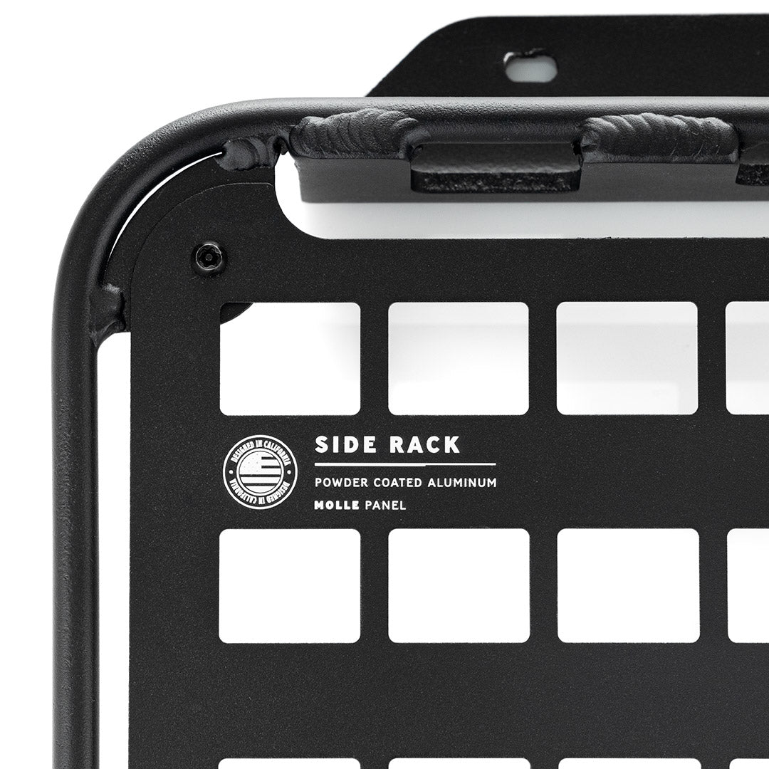 Closeup view of S2 Side Rack labeling set to white background.