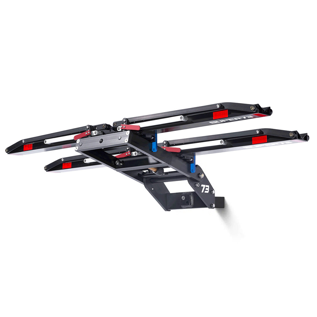 Side angle view of SUPER73 1 Up Rack on white background.