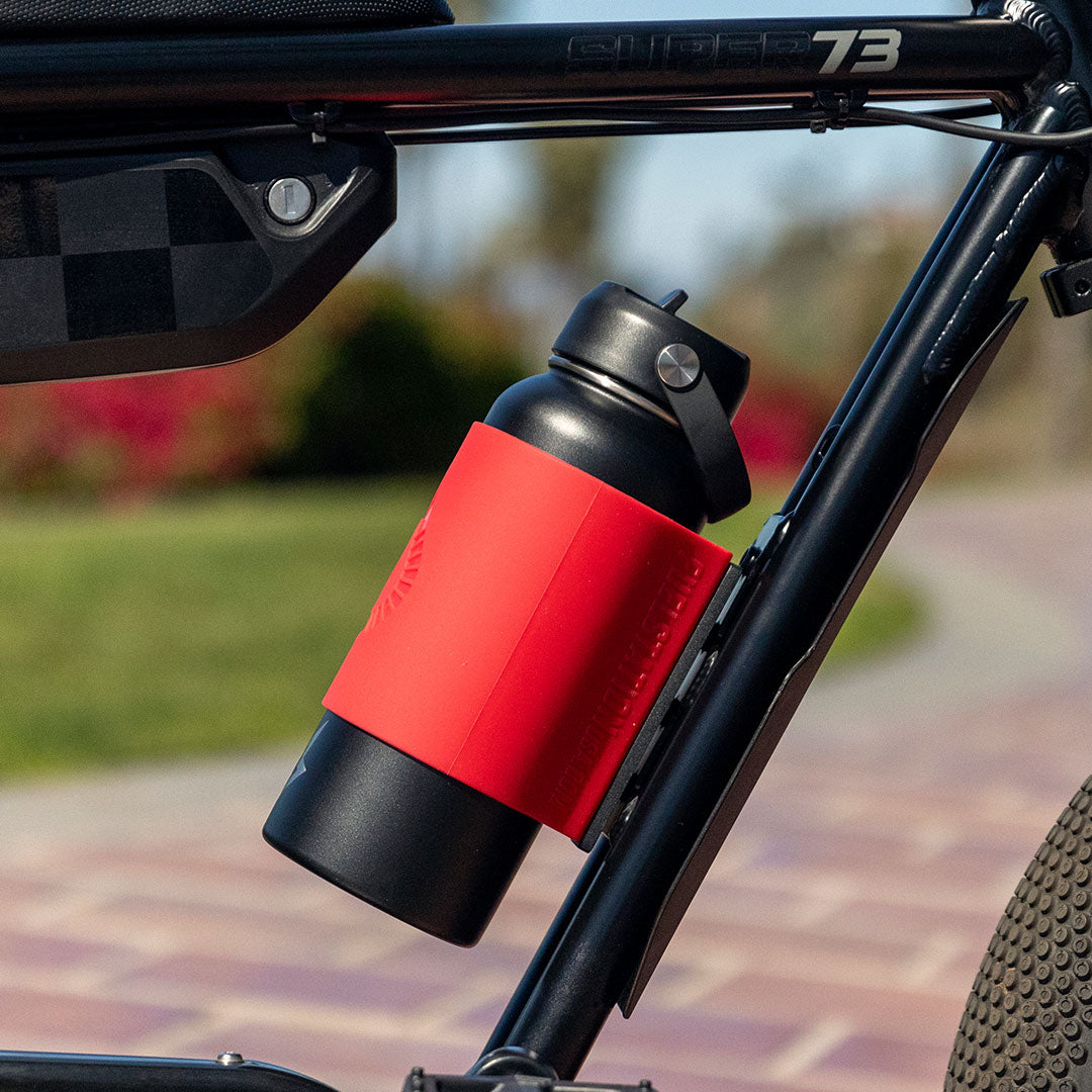 SUPER73 x FUELSTATION water bottle & magnetic sleeve in Red