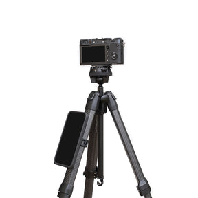 product image of Peak Design Universal Bike Mount being used on a tripod