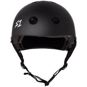 Front view of the S1 Lifer Helmet in Matte Black against a white background.