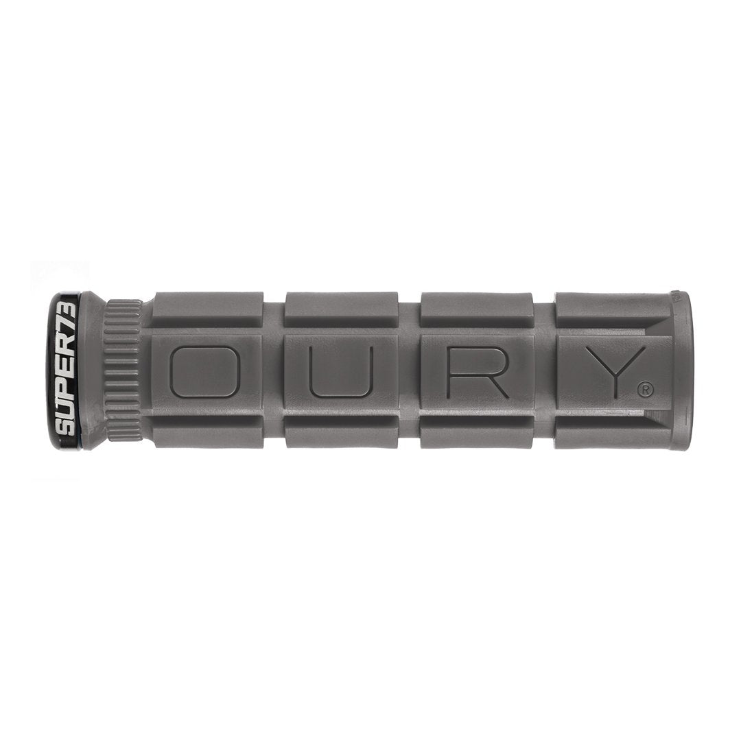 Graphite SUPER73 x Oury Single-Sided Locked-On V2 Grip on white background. @color_graphite